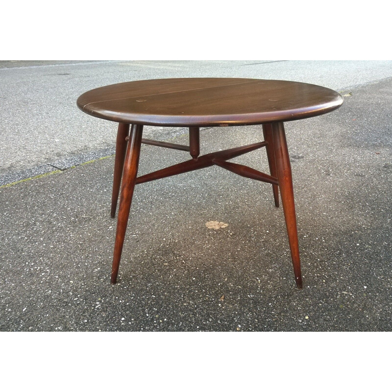 Vintage solid elm coffee table by Ercol, 1960s