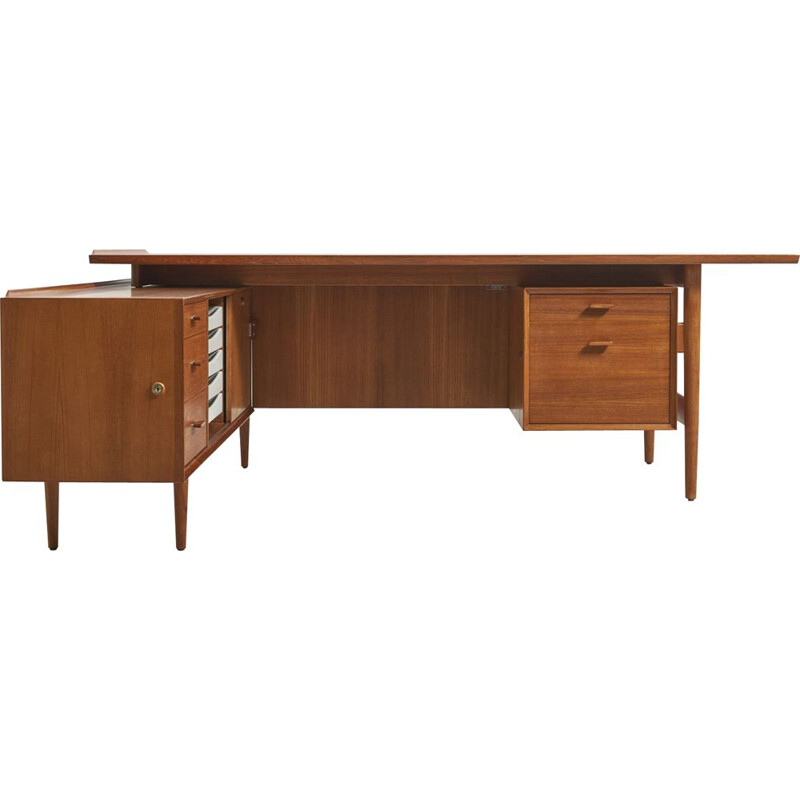 Vintage teak desk by Arne Vodder, 1950s