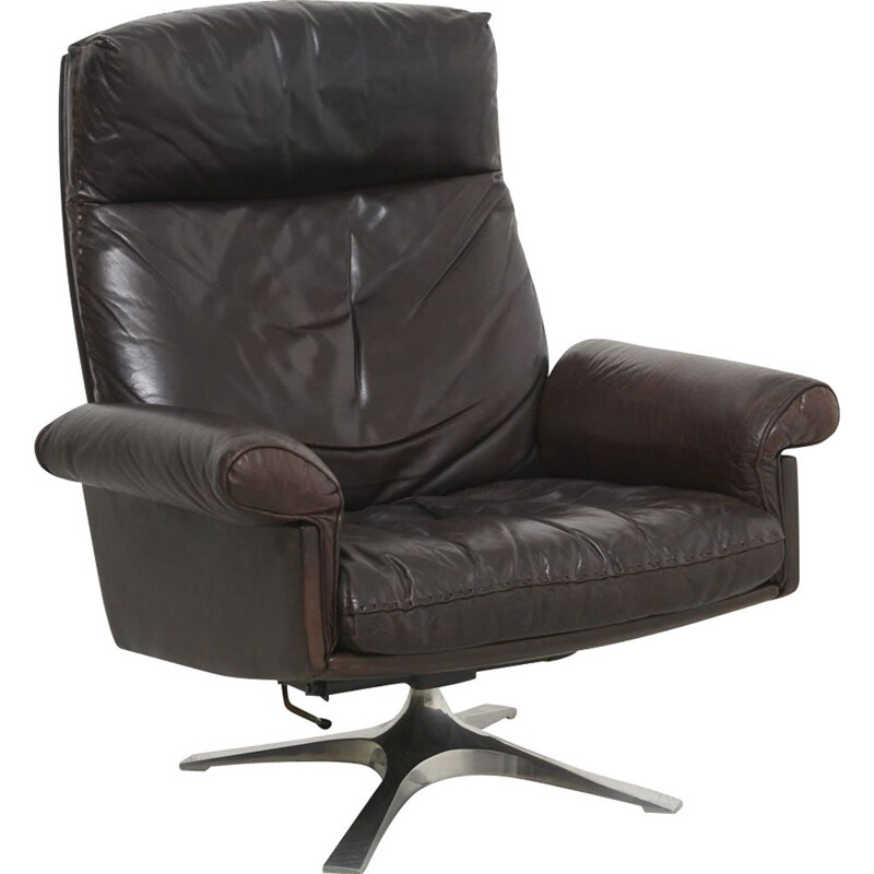 Vintage DS31 brown leather armchair by De Sede, 1970s
