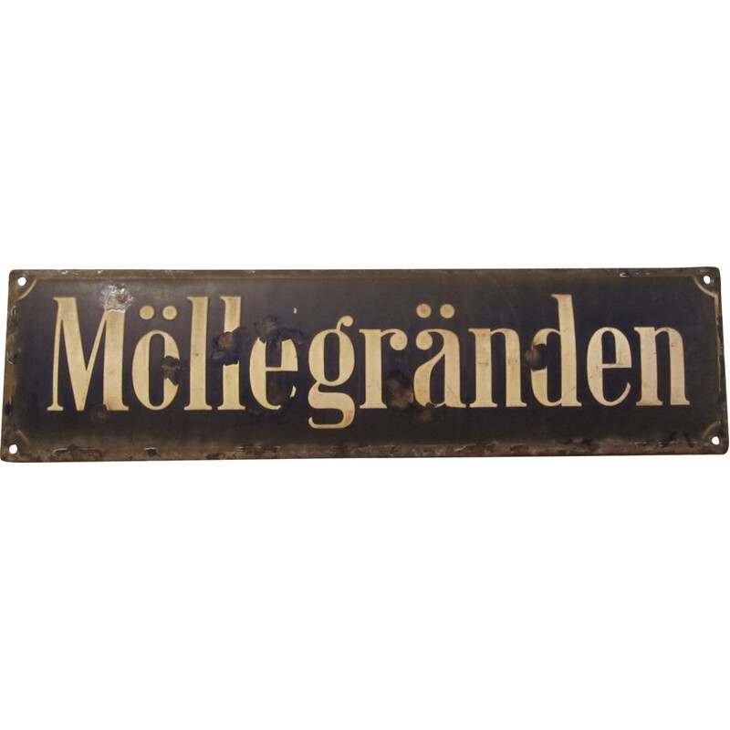 Vintage enamelled plaque, Sweden