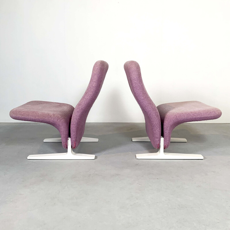 Vintage pair of lilac Concorde Easy Chairs by Pierre Paulin for Artifort, 1960s