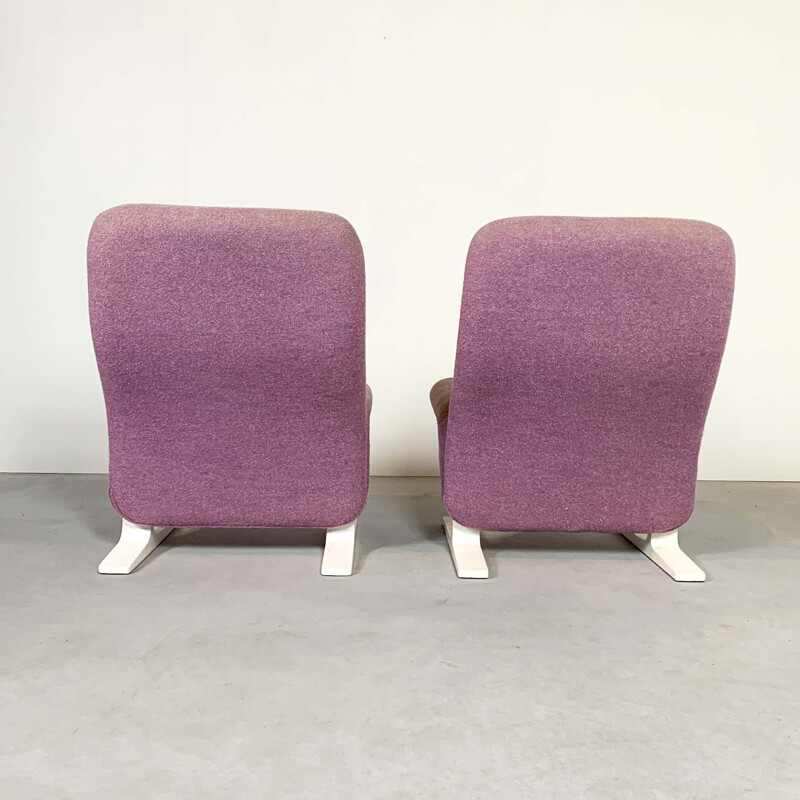 Vintage pair of lilac Concorde Easy Chairs by Pierre Paulin for Artifort, 1960s