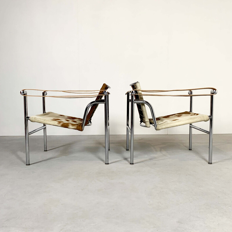 Paire de fauteuils LC1 vintage de Le Corbusier pour Cassina, 1970