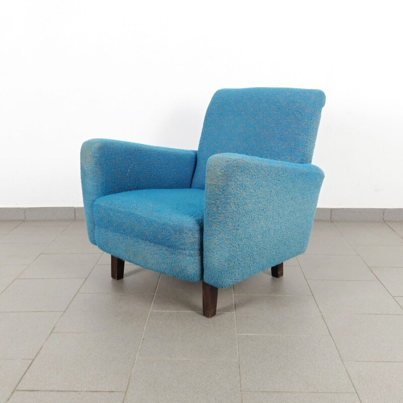 Paar blaue Vintage-Sessel, Tschechoslowakei, 1960