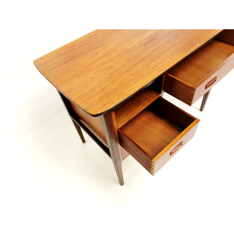 Vintage Danish teak drop leaf writing desk, 1960s