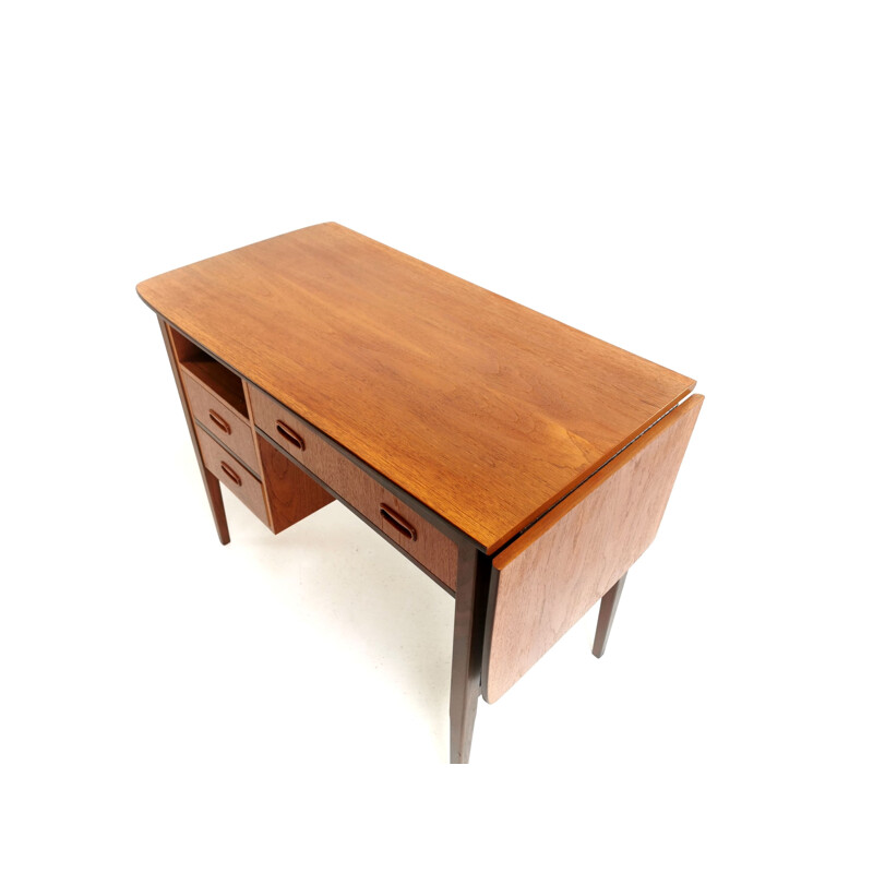 Vintage Danish teak drop leaf writing desk, 1960s