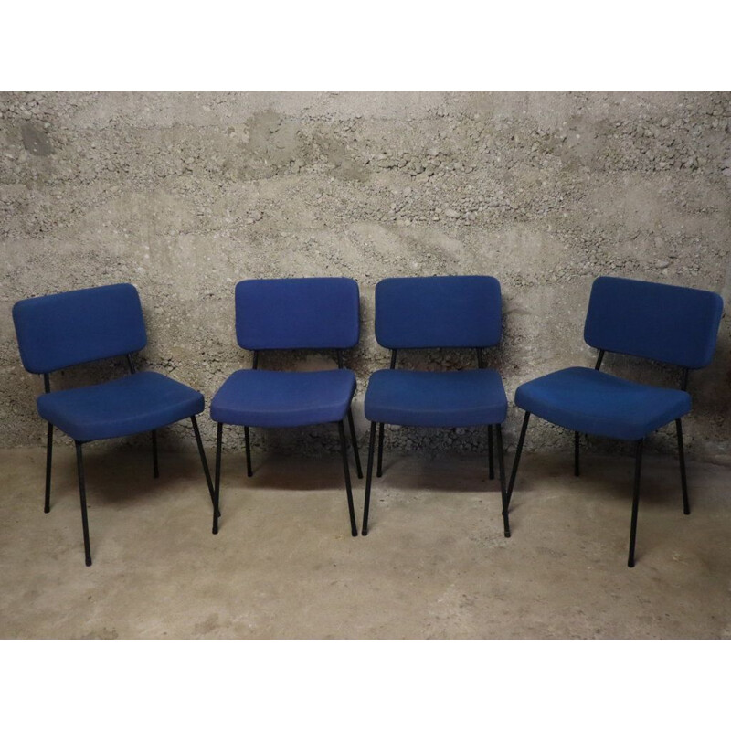 Suite of 4 vintage chairs by André Simard 1960 Airborne edition