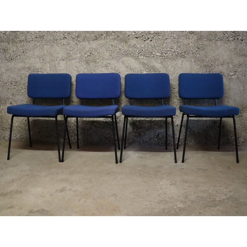 Suite of 4 vintage chairs by André Simard 1960 Airborne edition