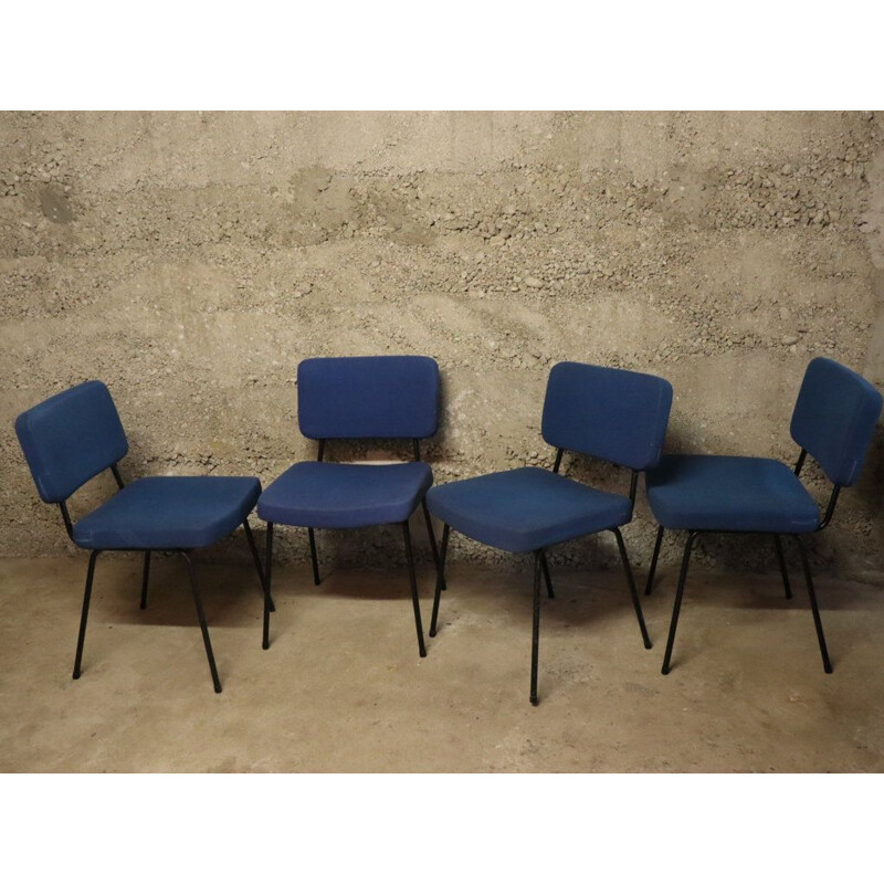 Suite of 4 vintage chairs by André Simard 1960 Airborne edition