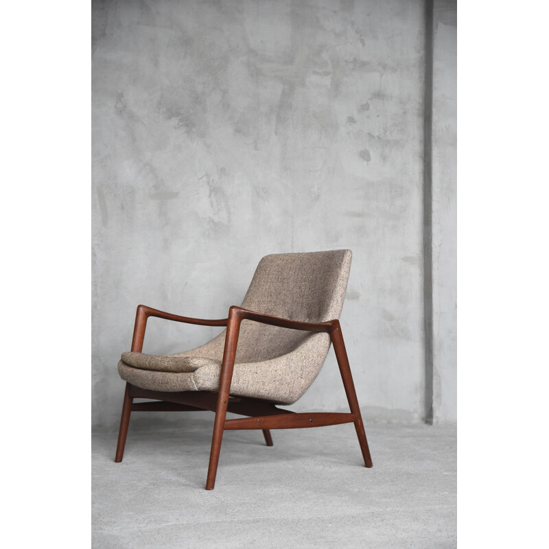 Vintage Norwegian teak seal armchair by Adolf Relling & Rolf Rastad for Peter Wessel, 1960s