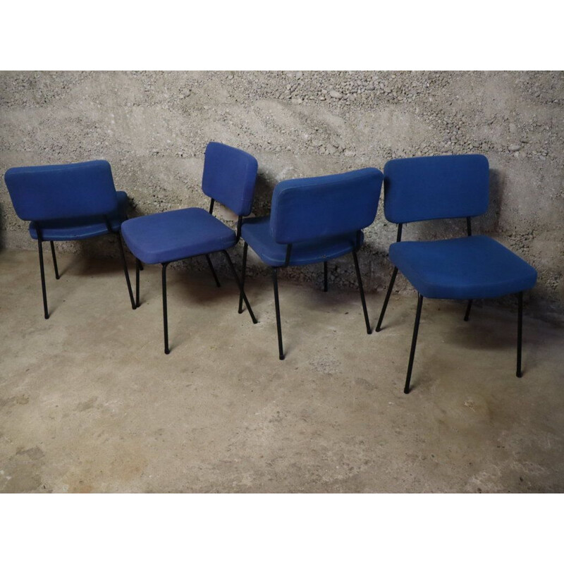 Suite of 4 vintage chairs by André Simard 1960 Airborne edition