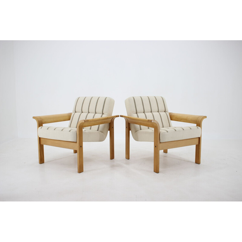 Fauteuil lounge vintage danois en chêne de Thygesen & Sørensen pour Magnus Olesen,  1970