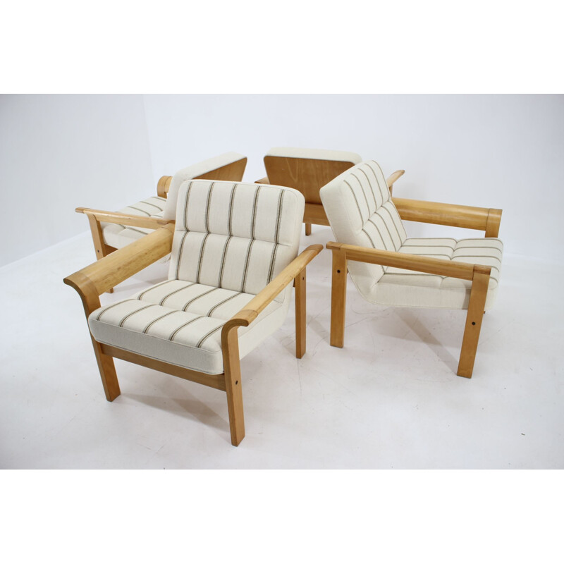 Fauteuil lounge vintage danois en chêne de Thygesen & Sørensen pour Magnus Olesen,  1970