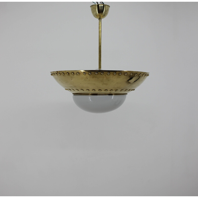 Vintage unique brass chandelier by Franta Anyz, 1920s