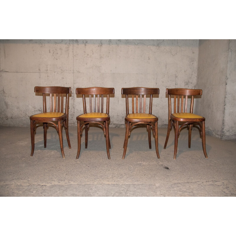 Suite of 4 vintage chairs by Fischel , 1929-1934