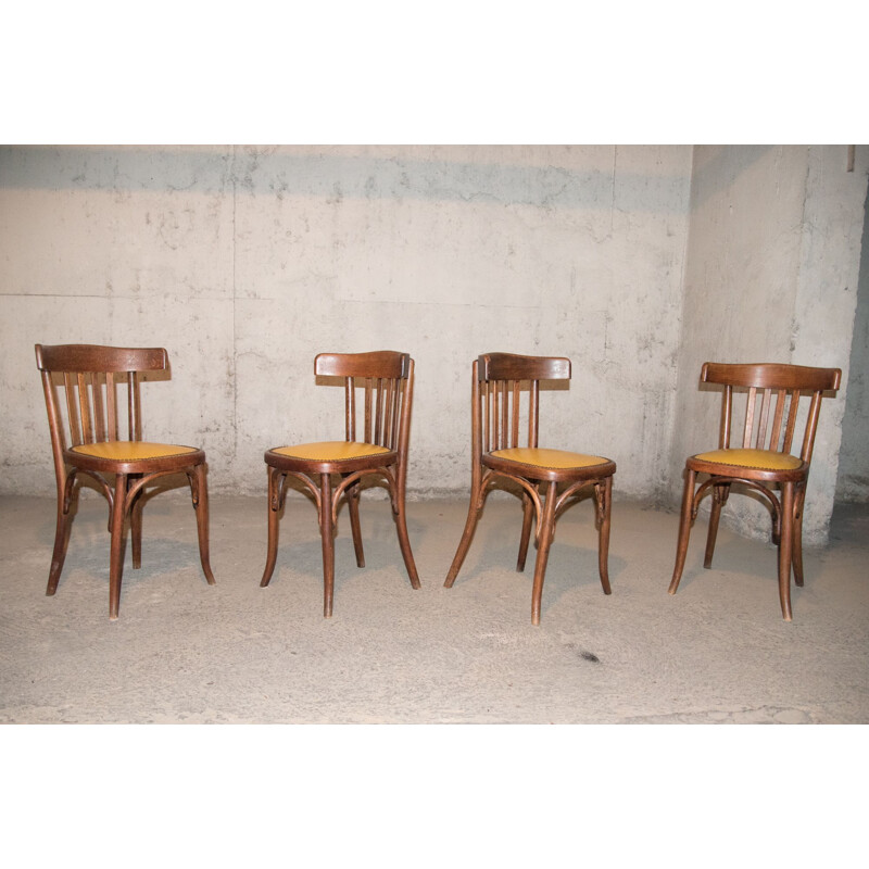 Suite of 4 vintage chairs by Fischel , 1929-1934