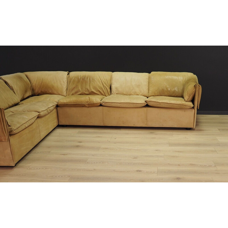 Canapé d'angle en cuir vintage de N.Eilersen, 1960-1970