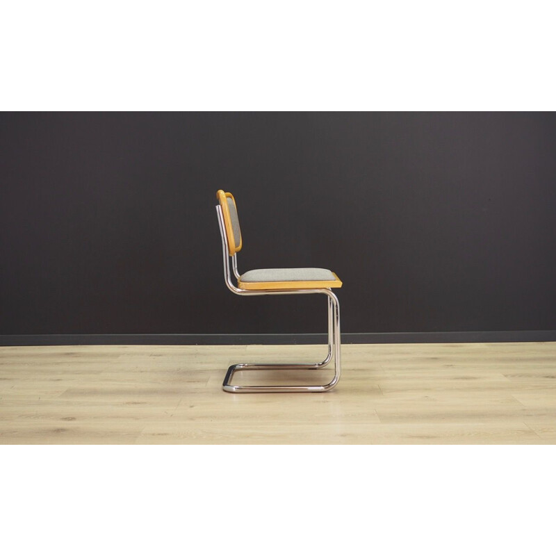 Set of 5 vintage chairs in grey fabric, 1980