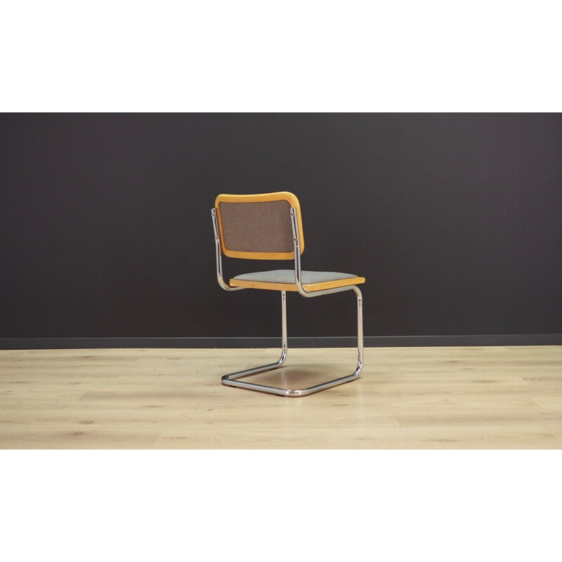 Set of 5 vintage chairs in grey fabric, 1980