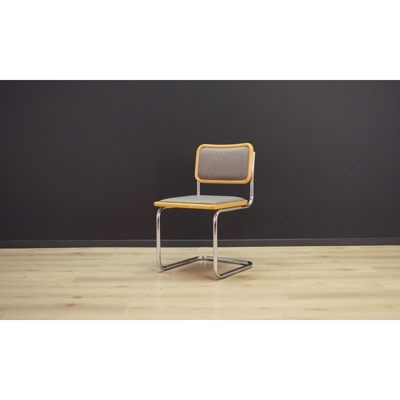 Set of 5 vintage chairs in grey fabric, 1980