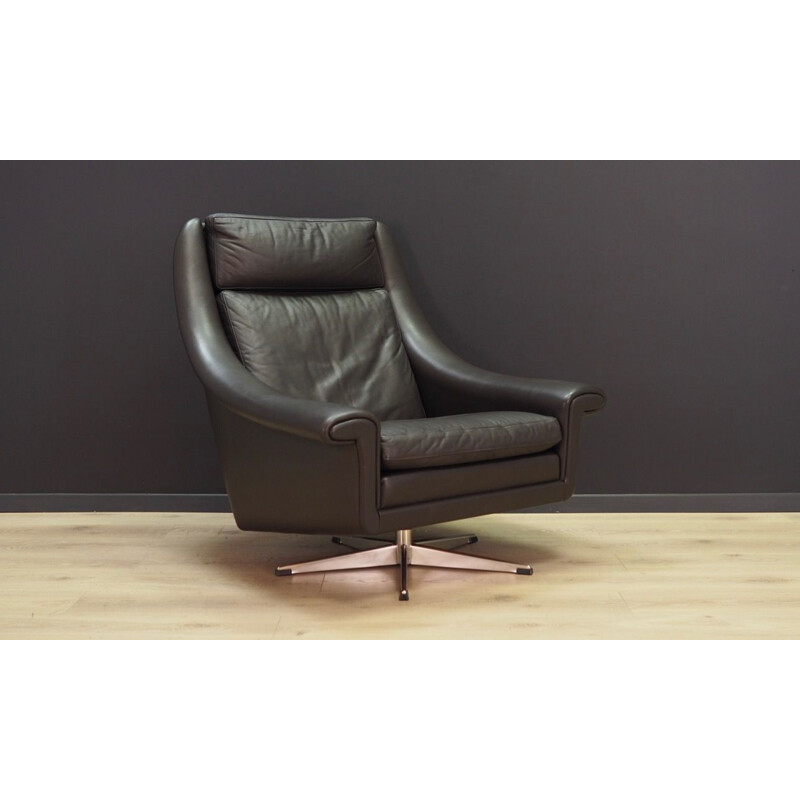 Vintage Aage Christensen leather armchair by Erhardsen & Andersen, 1960-1970