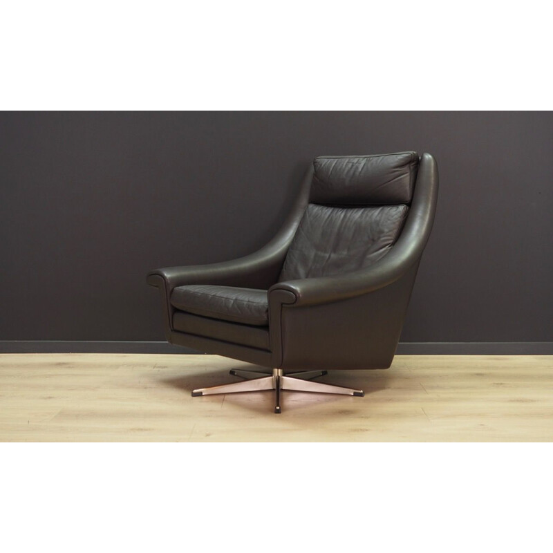 Vintage Aage Christensen leather armchair by Erhardsen & Andersen, 1960-1970