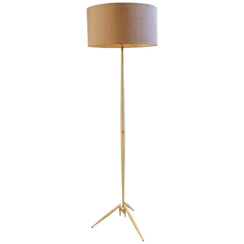 Vintage Italian floor lamp in metal and brass floor lamp, 1950