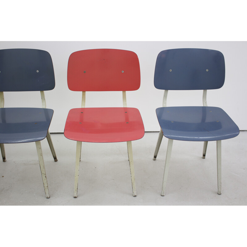 Set of 4 "Revolt" Chairs in metal and resin, Friso KRAMER - 1953