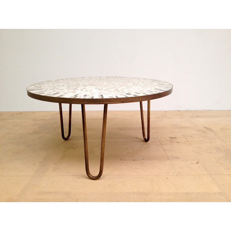 Coffee table in ceramic and metal, Berthold MULLER - 1960s