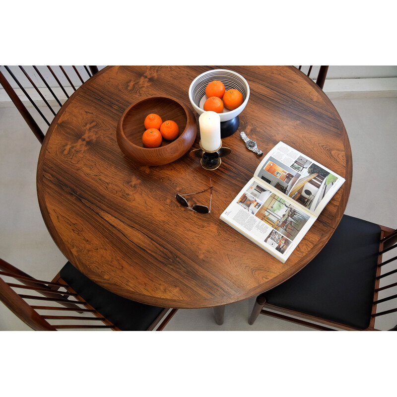 Vintage rosewood dining set by Arne Vodder for Sibast, Denmark 1960