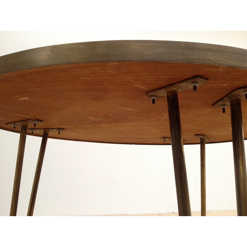 Table basse ronde en métal et céramique, Berthold MULLER - 1960