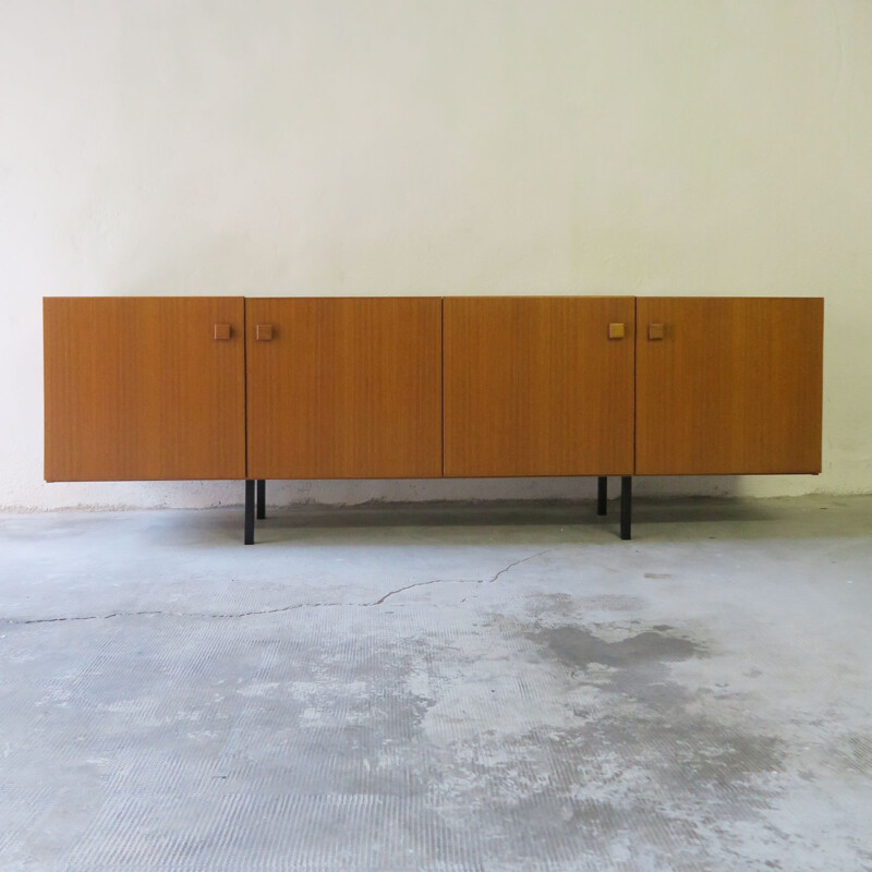 Vintage teak and metal sideboard, France 