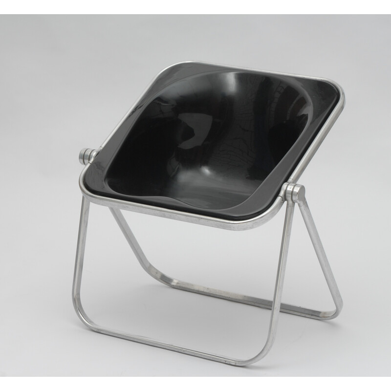 Castelli black "Plona" lounge chair in acrylic and aluminum, Giancarlo PIRETTI - 1960s