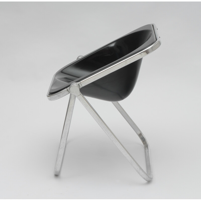 Castelli black "Plona" lounge chair in acrylic and aluminum, Giancarlo PIRETTI - 1960s