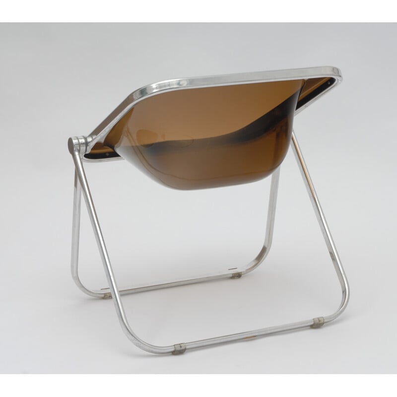 Paire de chaises lounge marron "Plona" de Castelli en acrylique et aluminium, PIRETTI - 1960