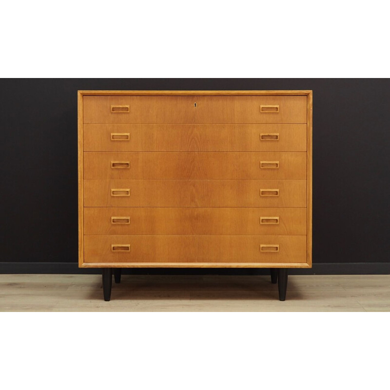 Vintage ash chest of drawers, Denmark, 1960-70s