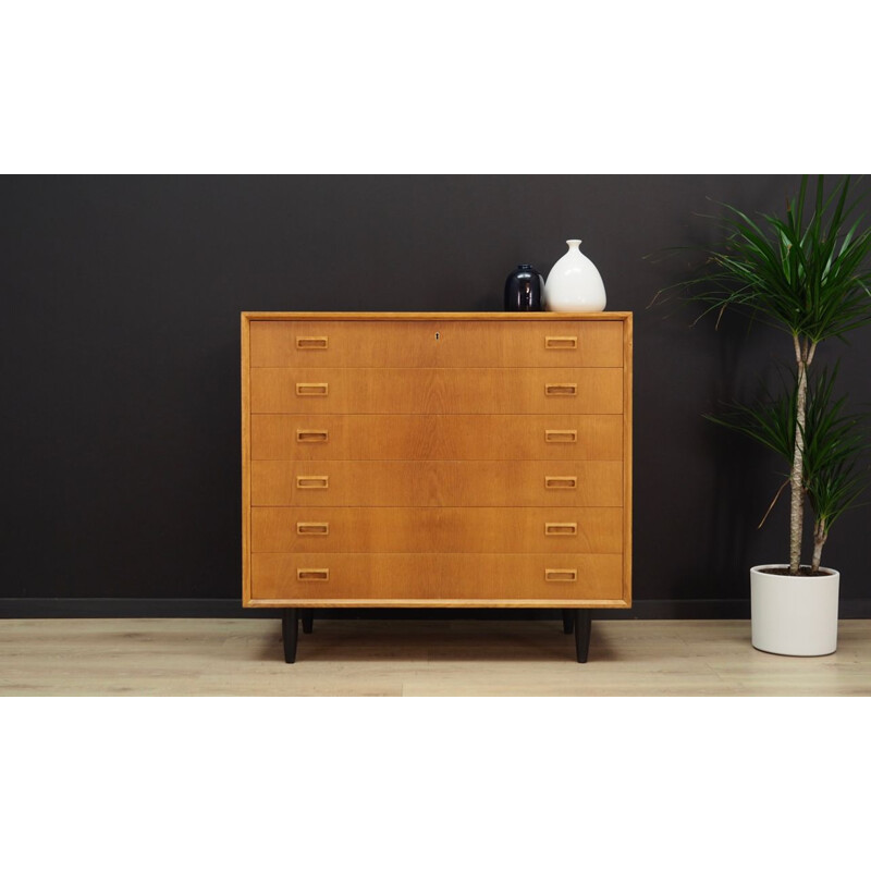 Vintage ash chest of drawers, Denmark, 1960-70s