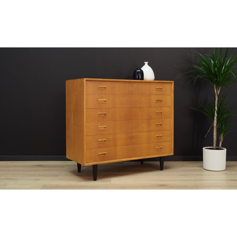 Vintage ash chest of drawers, Denmark, 1960-70s