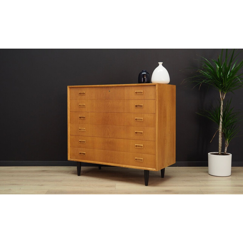 Vintage ash chest of drawers, Denmark, 1960-70s