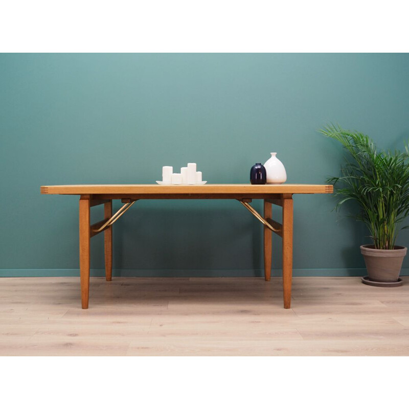 Vintage extendable ash wood dining table, 1960-70s