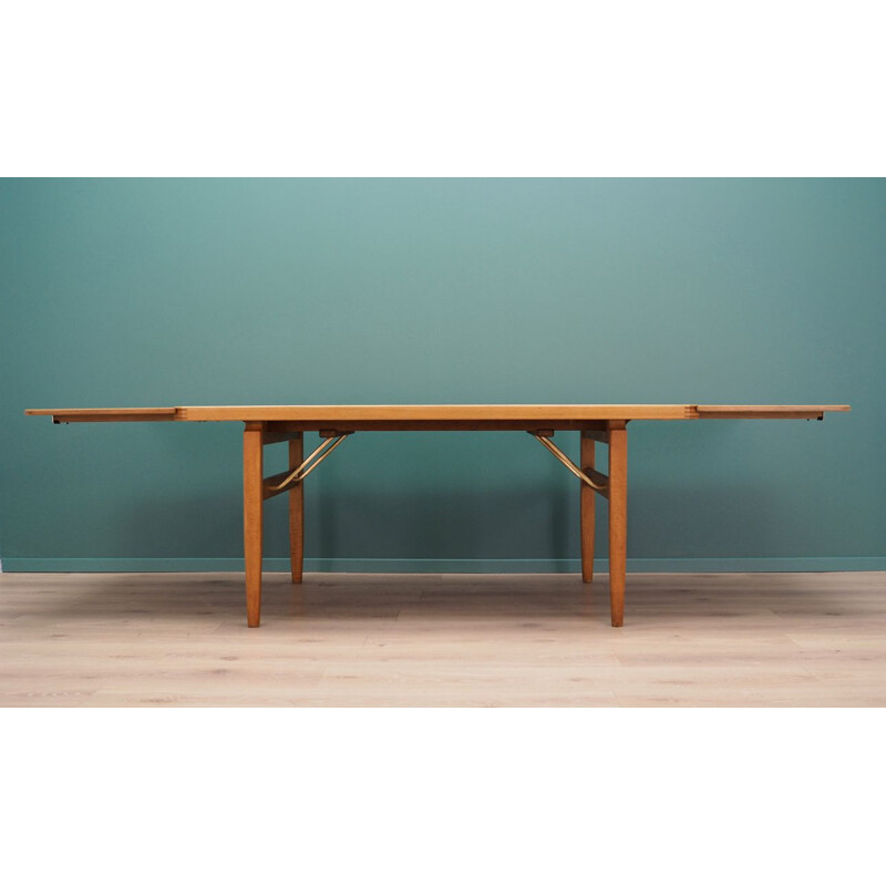 Vintage extendable ash wood dining table, 1960-70s
