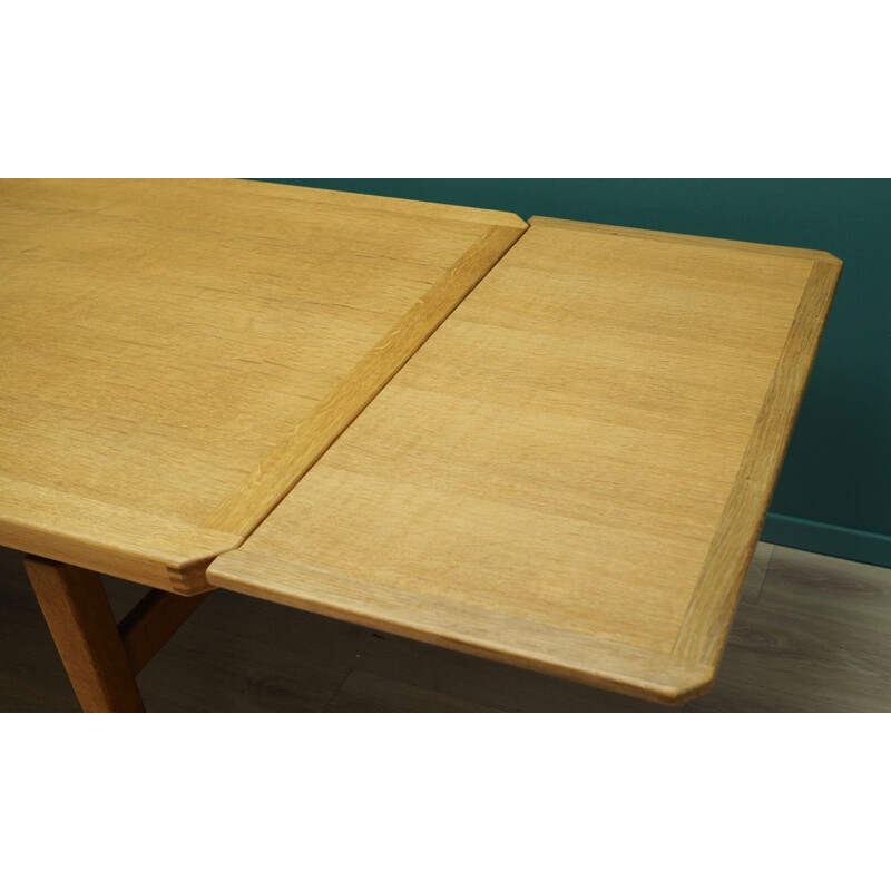 Vintage extendable ash wood dining table, 1960-70s