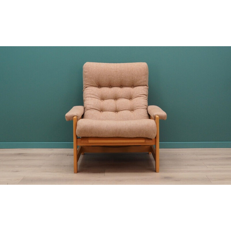 Vintage beech armchair, scandinavian design, 1960-70s