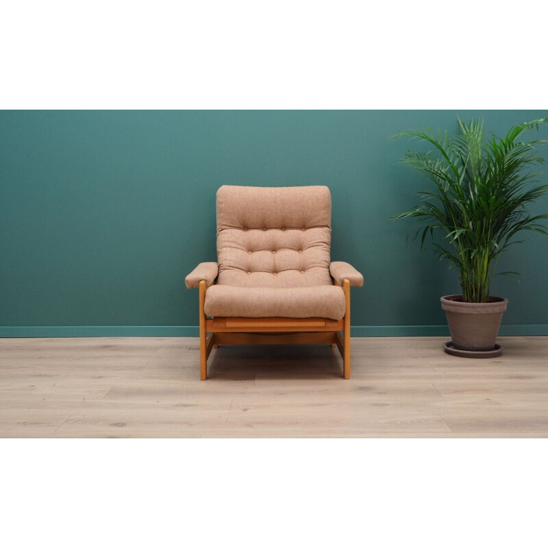 Vintage beech armchair, scandinavian design, 1960-70s