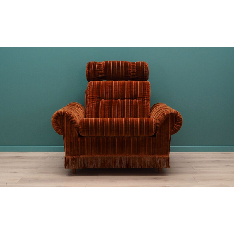 Vintage armchair in velvet, Denmark, 1960s