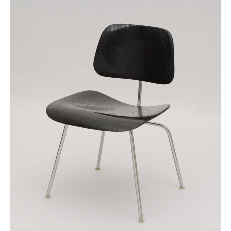 Vitra black dinning chair in steel and plywood, EAMES - 1960s