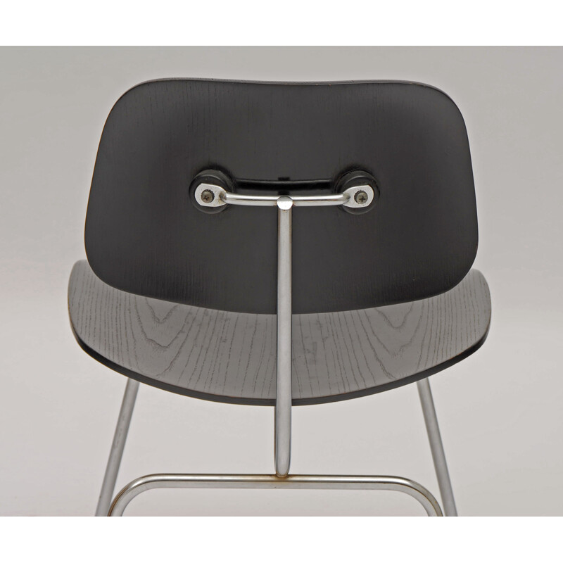 Vitra black dinning chair in steel and plywood, EAMES - 1960s