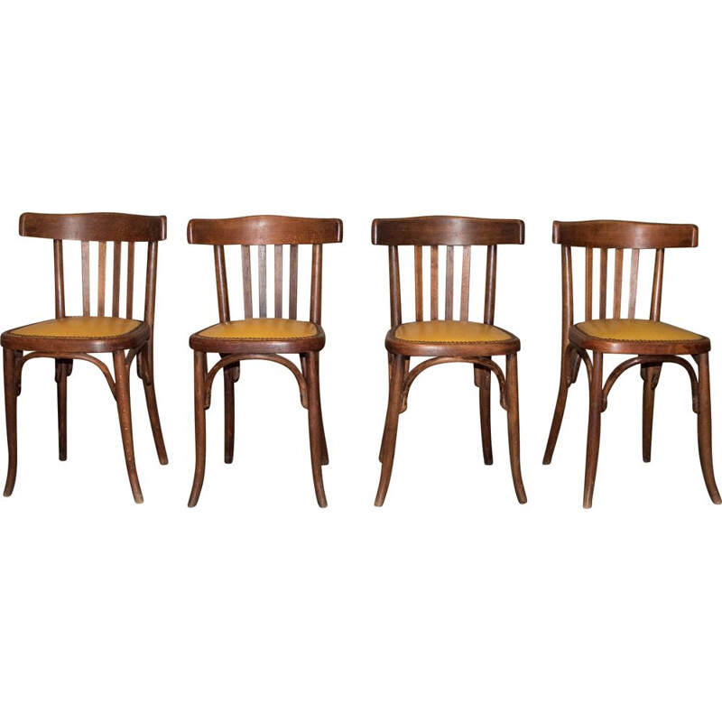 Suite of 4 vintage chairs by Fischel , 1929-1934