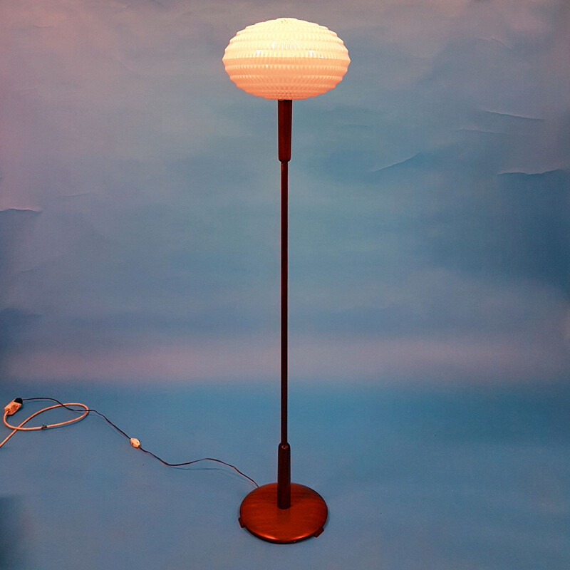 Vintage floor lamp with origami shade by Aloys Gangkofner