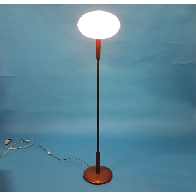 Vintage floor lamp with origami shade by Aloys Gangkofner